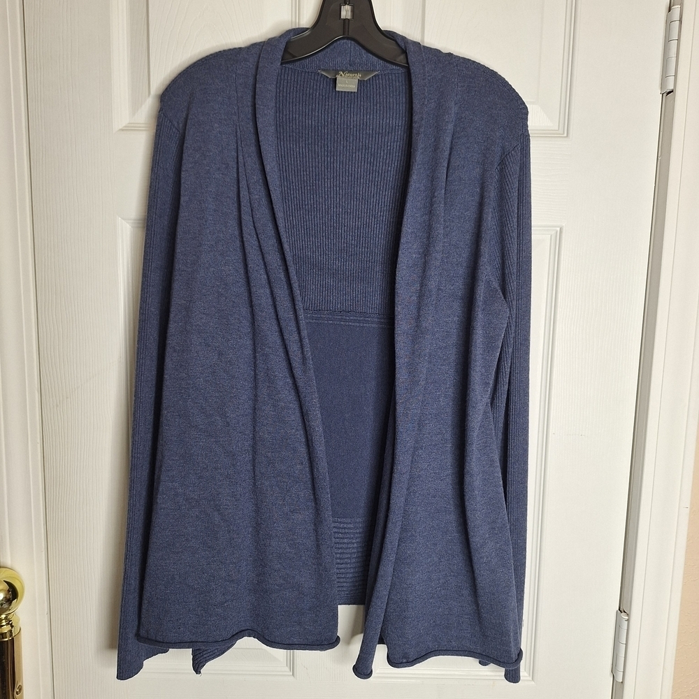 Natural Reflections Blue Open Cardigan Size Large
